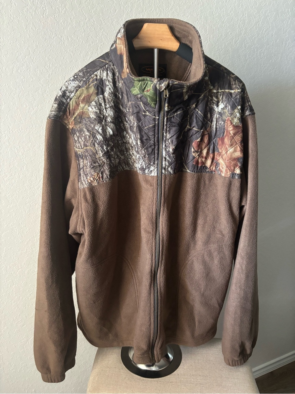 Yukon Gear Realtree Camo Fleece Jacket Brown Full Zip Hunting Mens 2XL